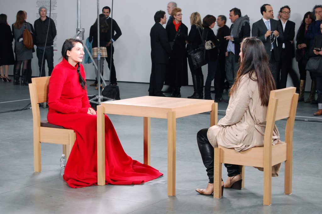 Artist Marina Abramović during her 2010 performance “The Artist is Present” at New York‘s MoMA