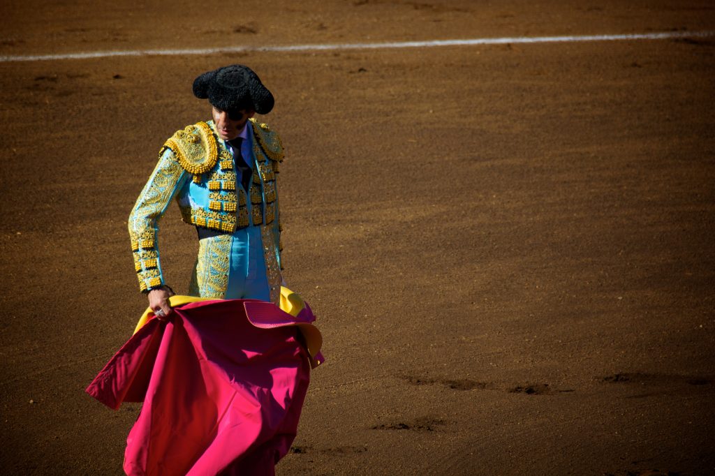 A bullfighter wearing the traje de luces