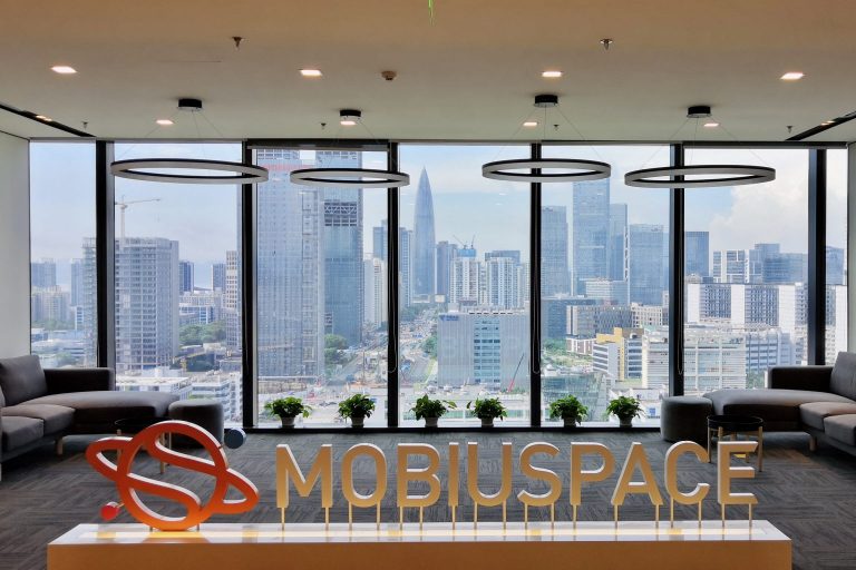 A view of Shenzhen from the office of the start-up Mobiuspace