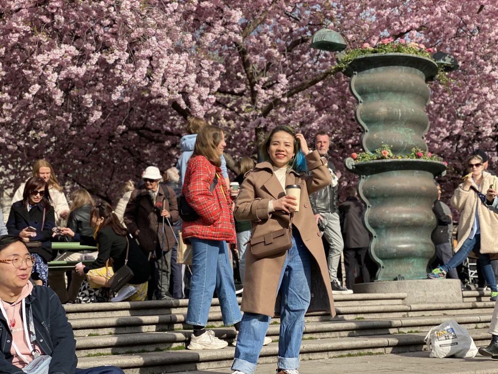 Nhung Nguyen enjoying a spring day in Stockholm