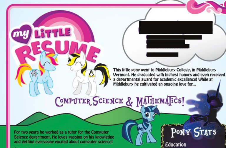 My Little Pony resume