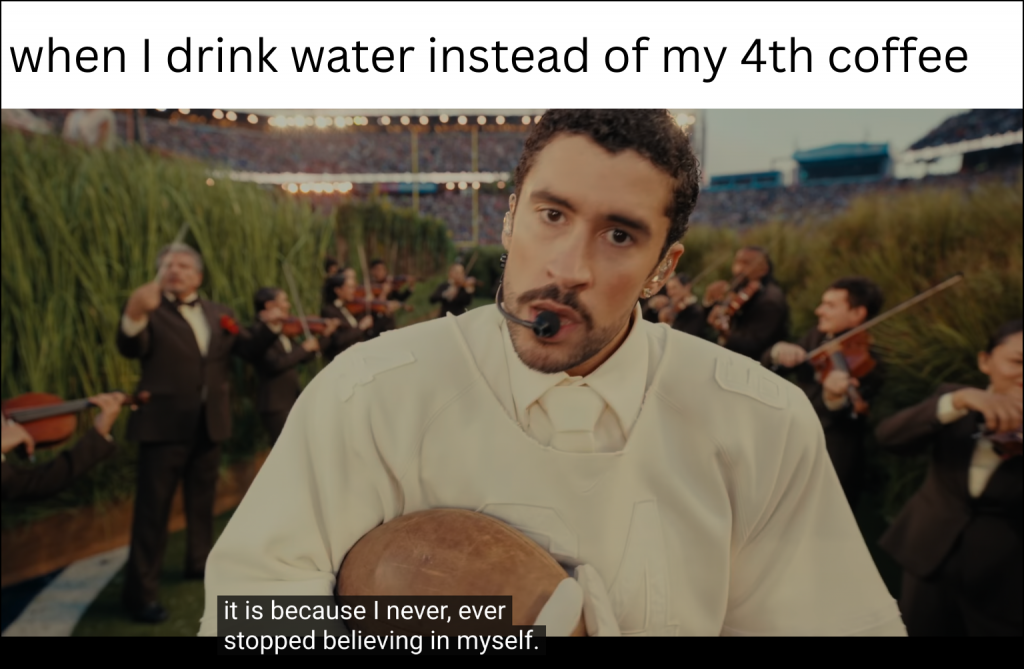 A work-related meme based on Bad Bunny’s performance during the Super Bowl halftime show