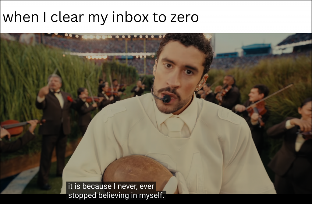 A work-related meme based on Bad Bunny’s performance during the Super Bowl halftime show