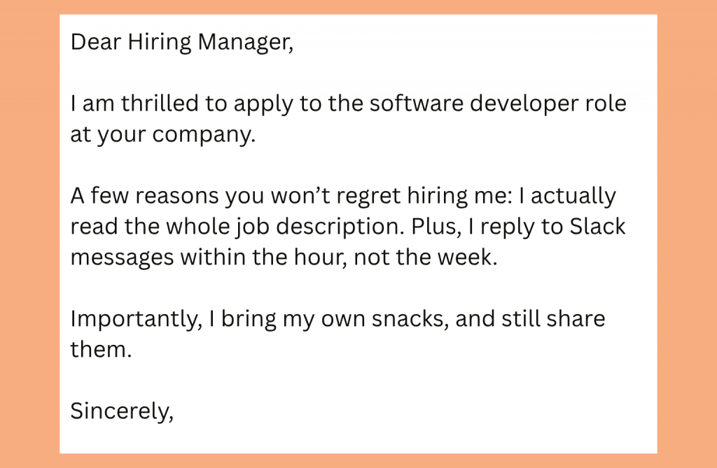 a funny cover letter