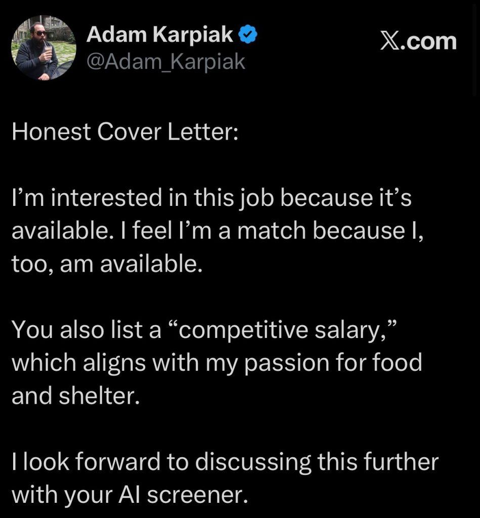 a funny cover letter