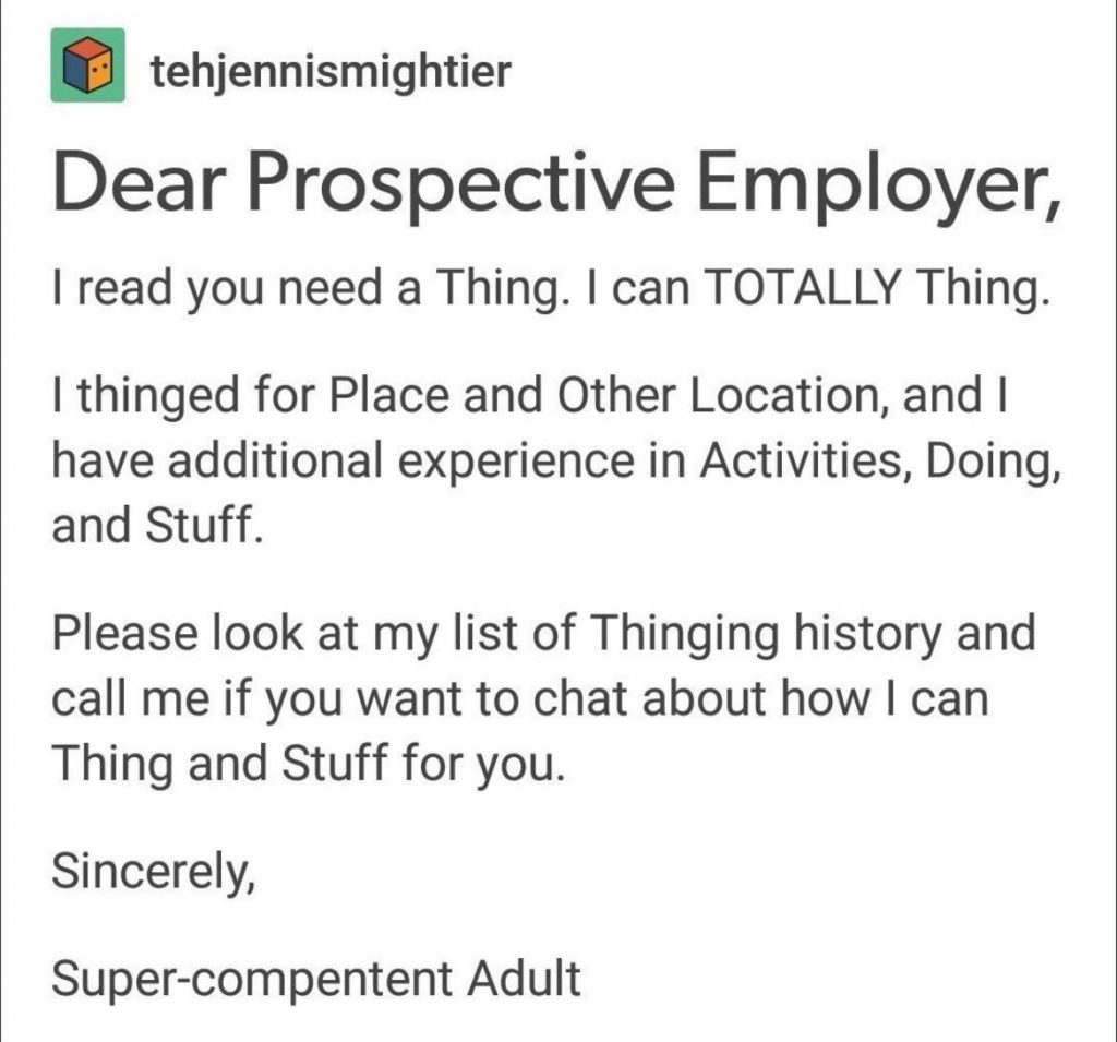 a funny cover letter