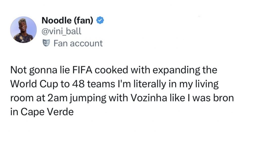 tweet about Cape Verde during the FIFA World Cup 2026
